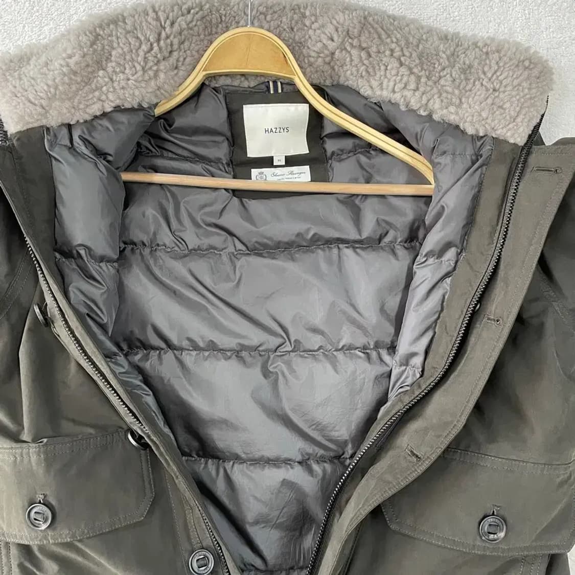 M 헤지스 2024 남성 구스다운 양털카라 패딩 95 상품이미지7