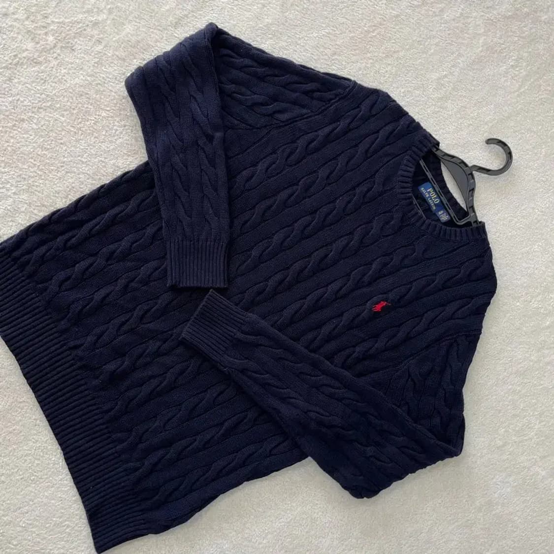 폴로 케이블 꽈배기니트 XL 네이비 상품이미지5