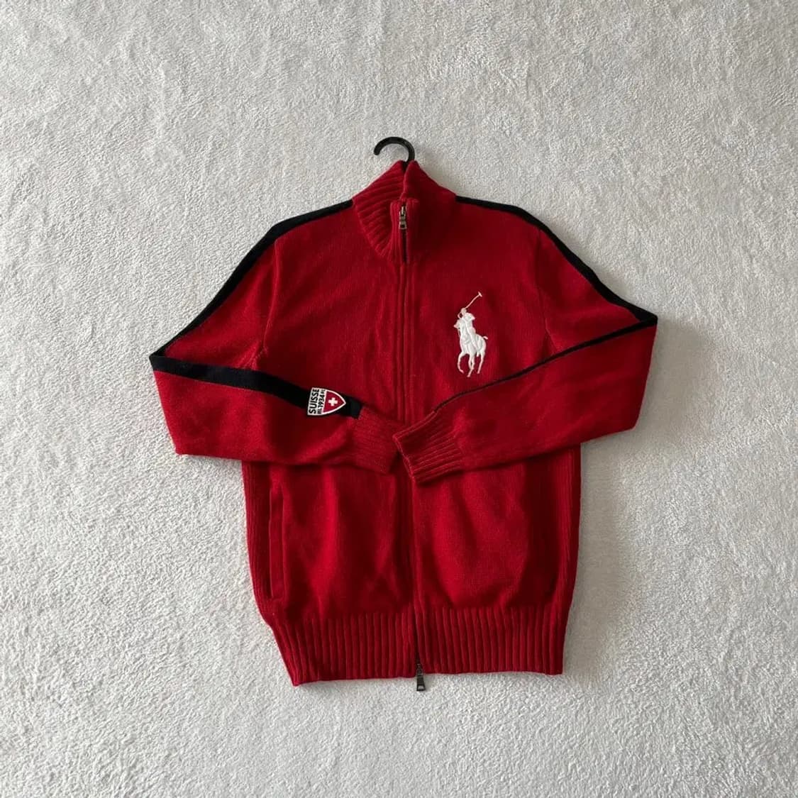 M 폴로 빅포니 램스울 니트집업 빅로고 자켓 스위스 치프키프 상품이미지1
