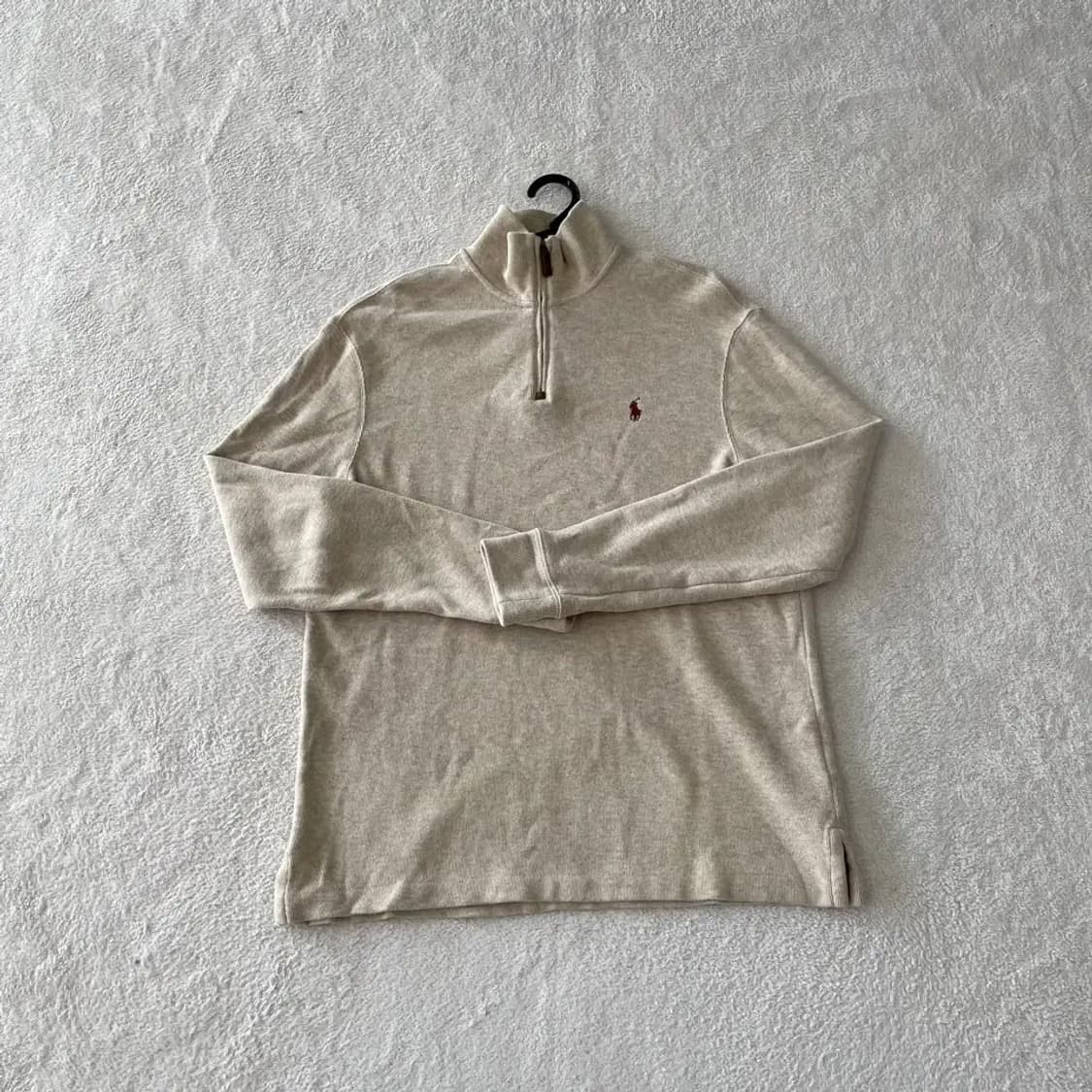 M 폴로 반집업 하프집 니트 남성 베이지 상품이미지1