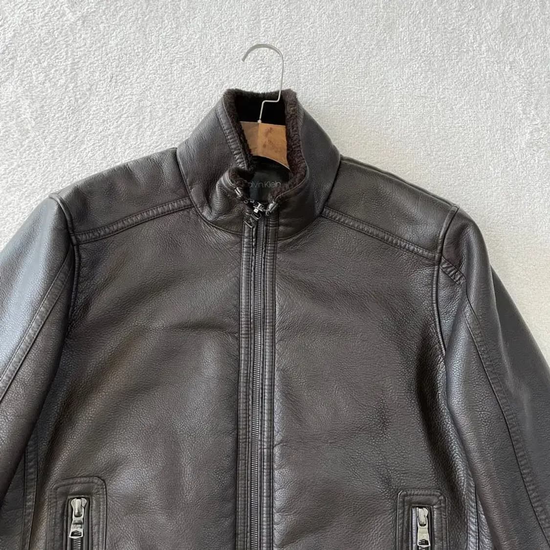 L 캘빈클라인 남성 무스탕 가죽자켓 100 상품이미지2