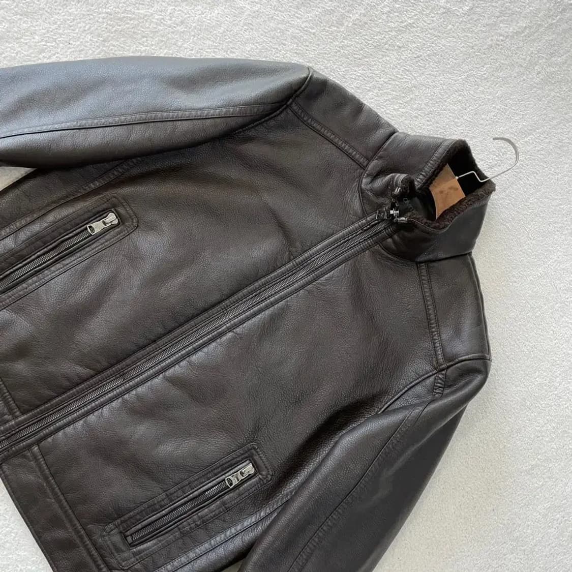 L 캘빈클라인 남성 무스탕 가죽자켓 100 상품이미지3