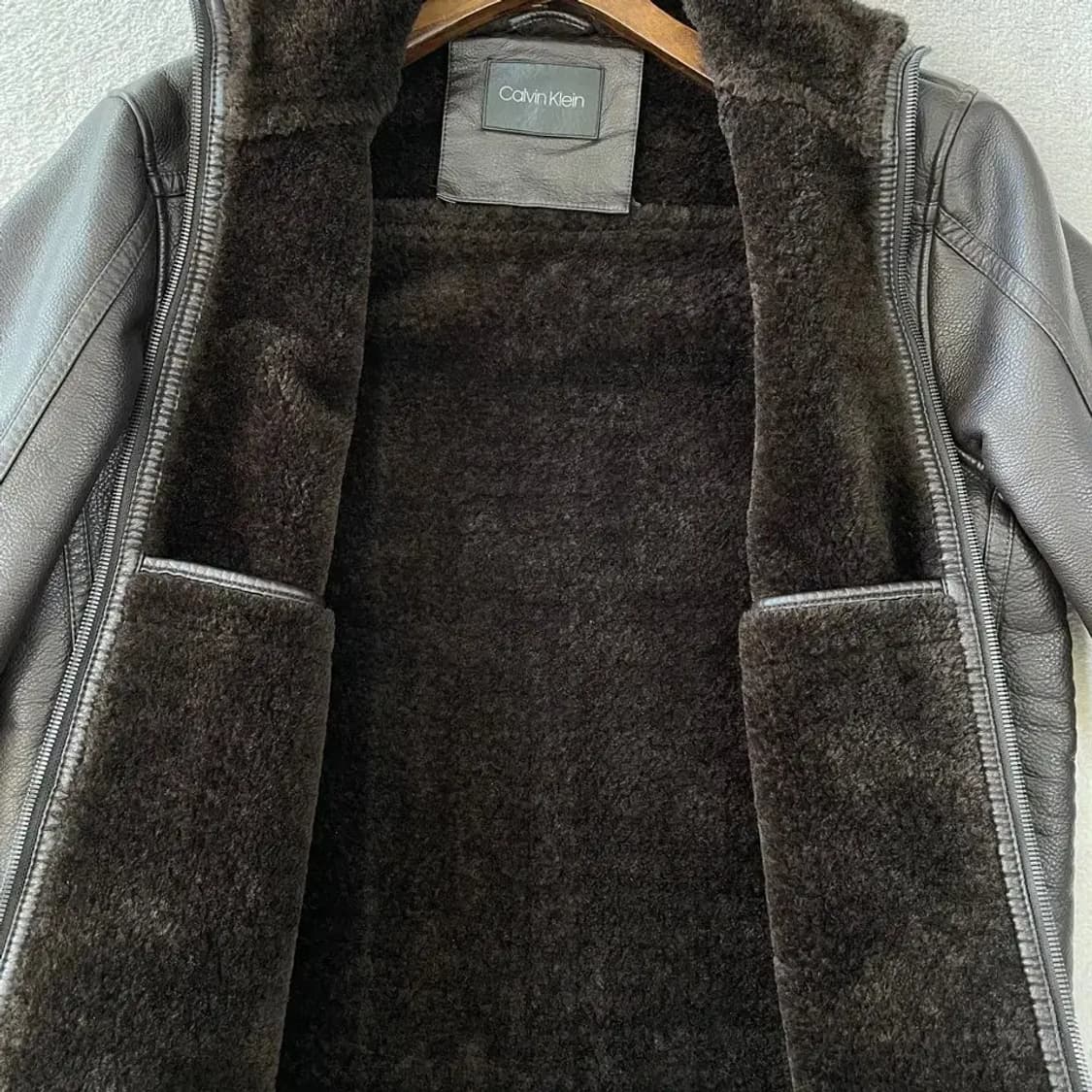 L 캘빈클라인 남성 무스탕 가죽자켓 100 상품이미지7
