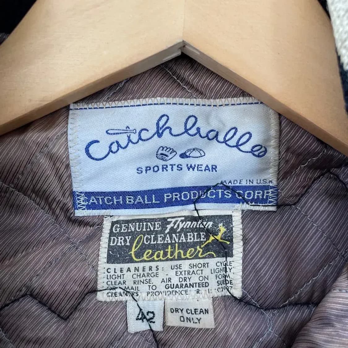 캐치볼 USA 80-90's 소가죽 울바시티 자켓 95-100 올드스쿨 상품이미지4