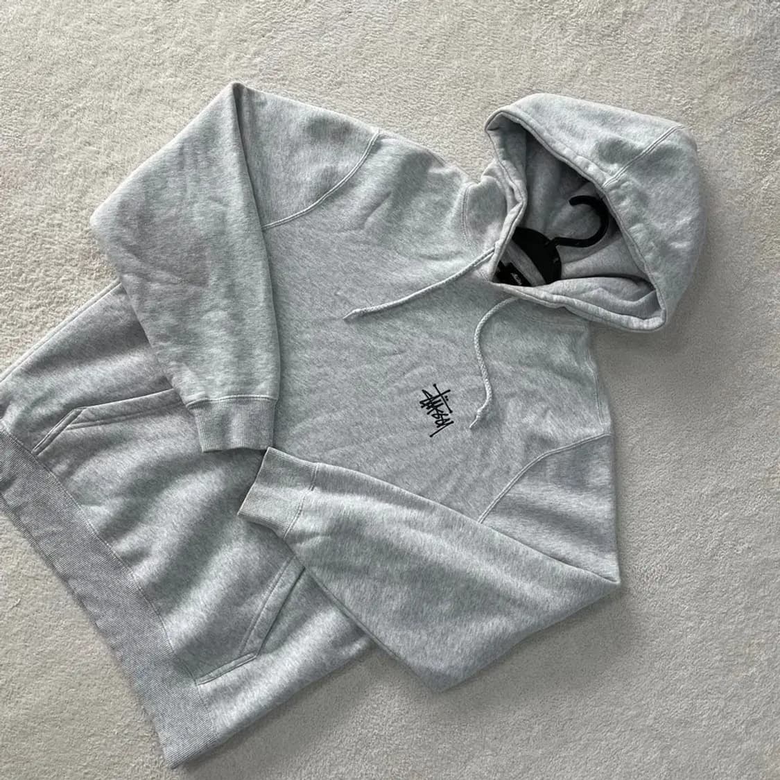 스투시 그레이 후드티 S 상품이미지3