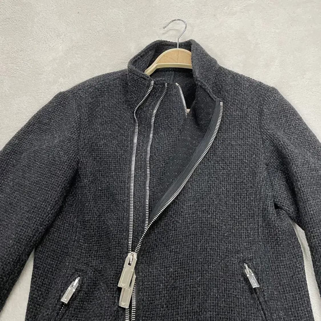 M 알마니 남성 울 트위드 니트집업 자켓 95 엠포리오 상품이미지4