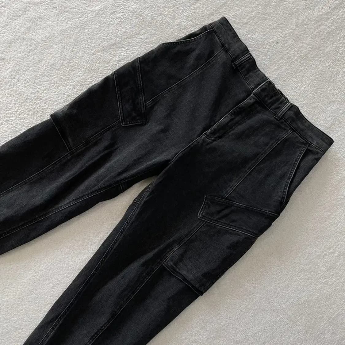 34 시스템옴므 카고 흑청 조거데님바지 상품이미지3