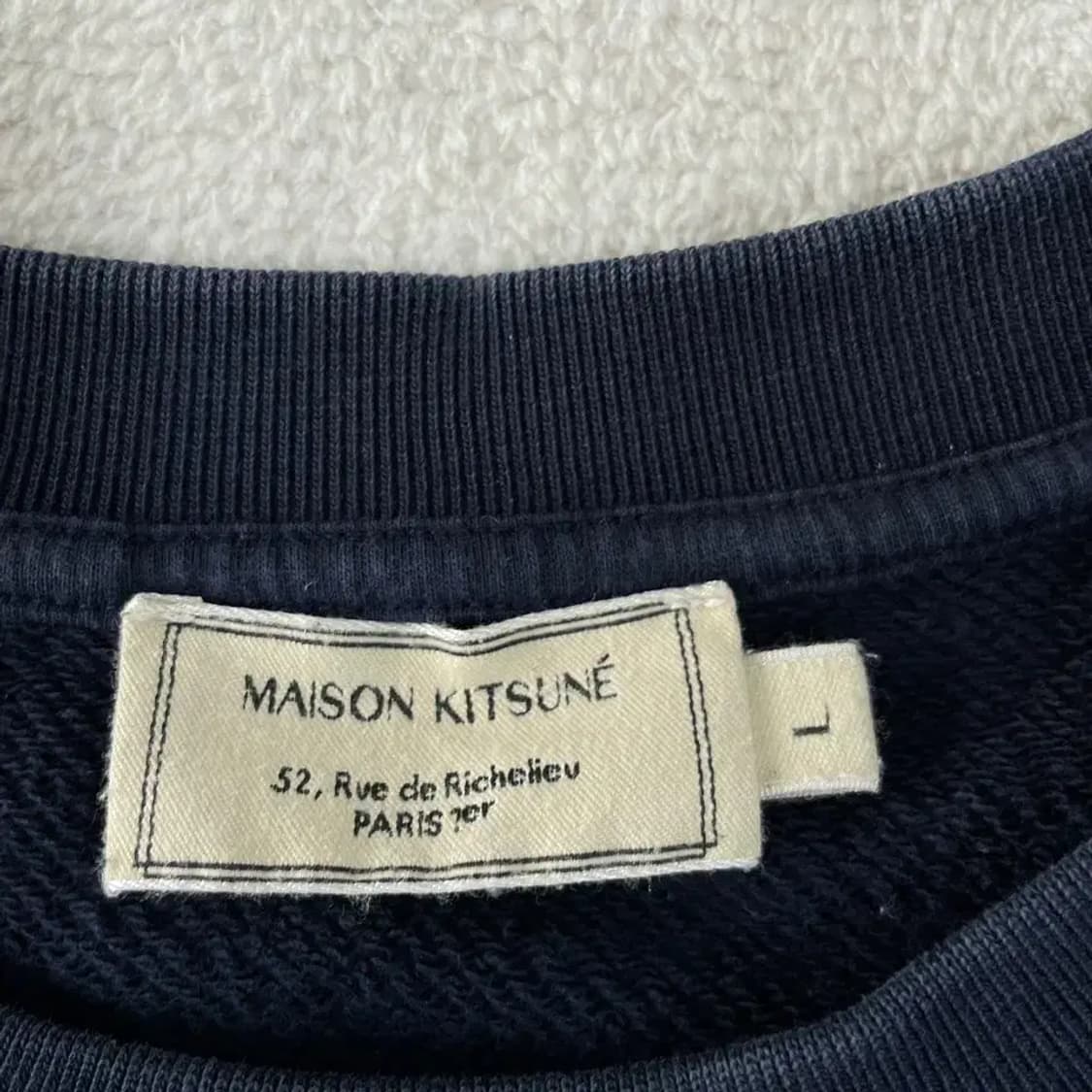 메종키츠네 네이비 맨투맨 L 상품이미지4