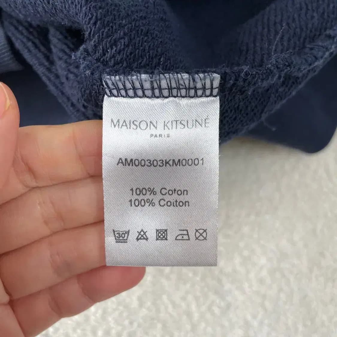 메종키츠네 네이비 맨투맨 L 상품이미지6