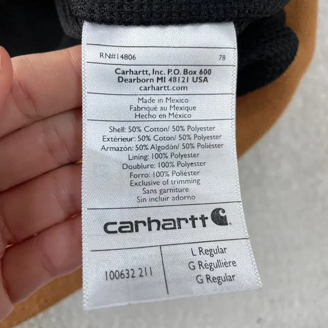 칼하트 써멀 후드집업 L 상품이미지6