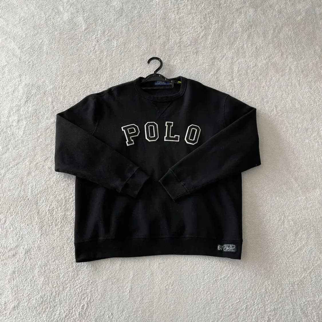 L 폴로 블랙 로고 맨투맨 기모 스펠 상품이미지1