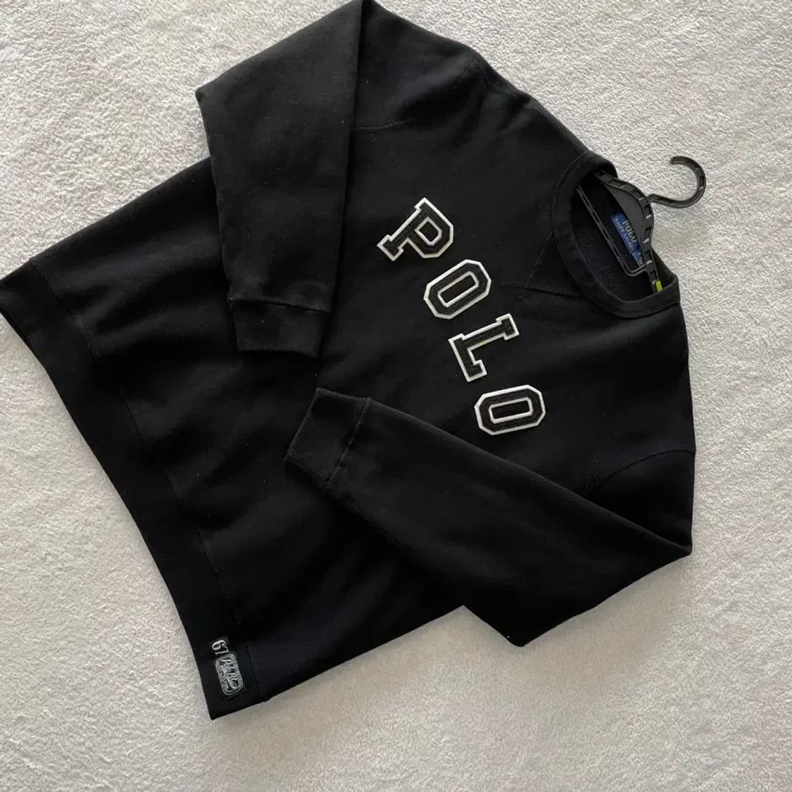 L 폴로 블랙 로고 맨투맨 기모 스펠 상품이미지3