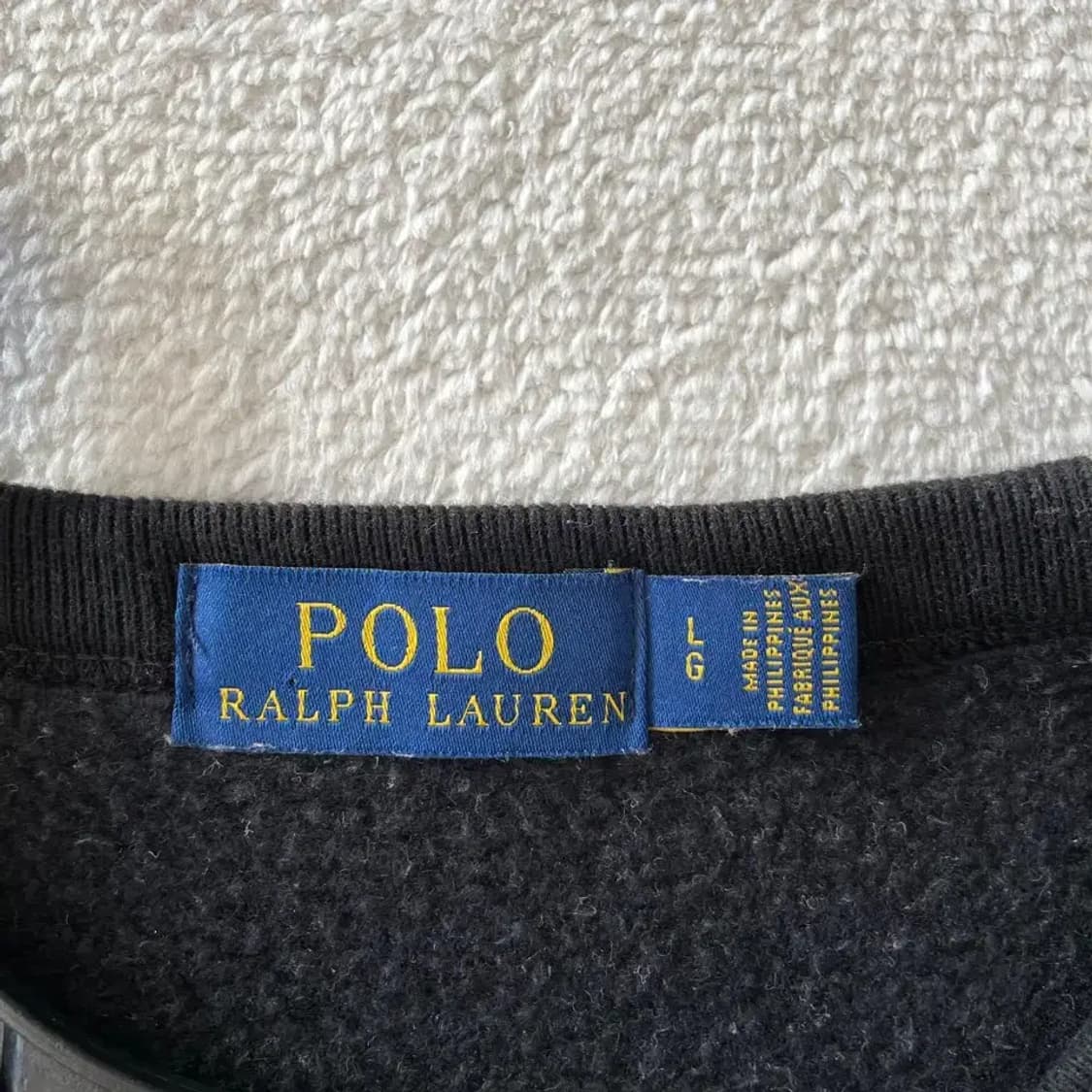 L 폴로 블랙 로고 맨투맨 기모 스펠 상품이미지4