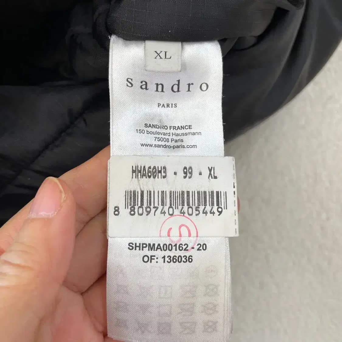 XL 산드로 옴므 남성 패딩 자켓 상품이미지5