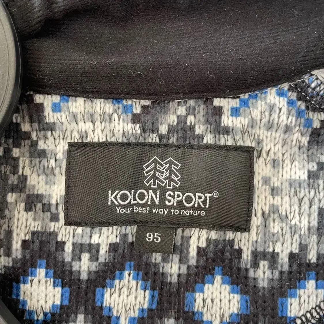 M 코오롱 남성 패턴 후리스 자켓 95 상품이미지4