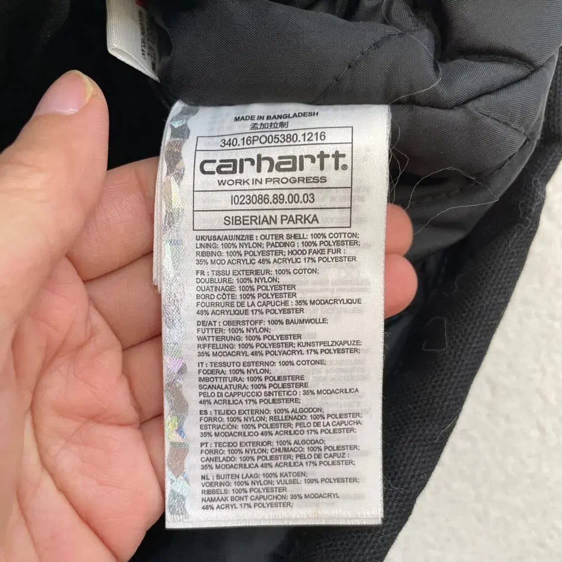S 칼하트 WIP 시베리안 파카 자켓 상품이미지7