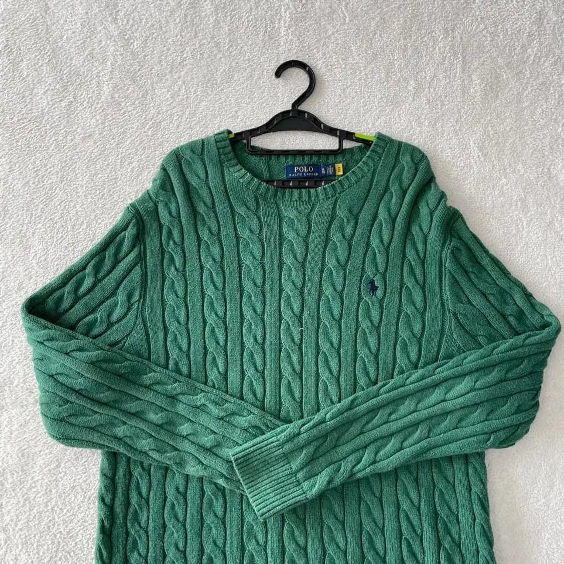 XL 폴로 신형 꽈배기 케이블 니트 그린 상품이미지2