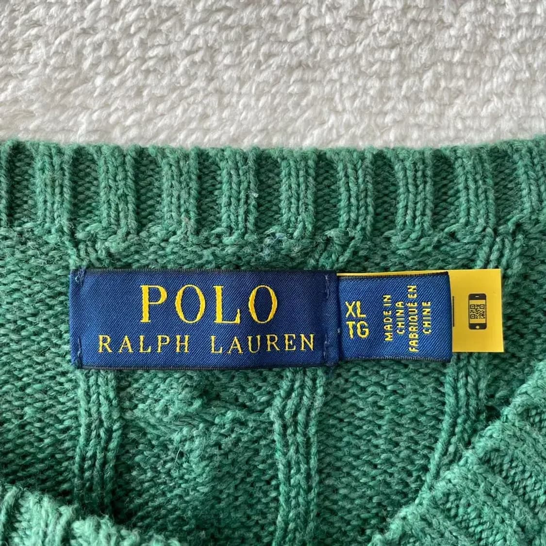 XL 폴로 신형 꽈배기 케이블 니트 그린 상품이미지4
