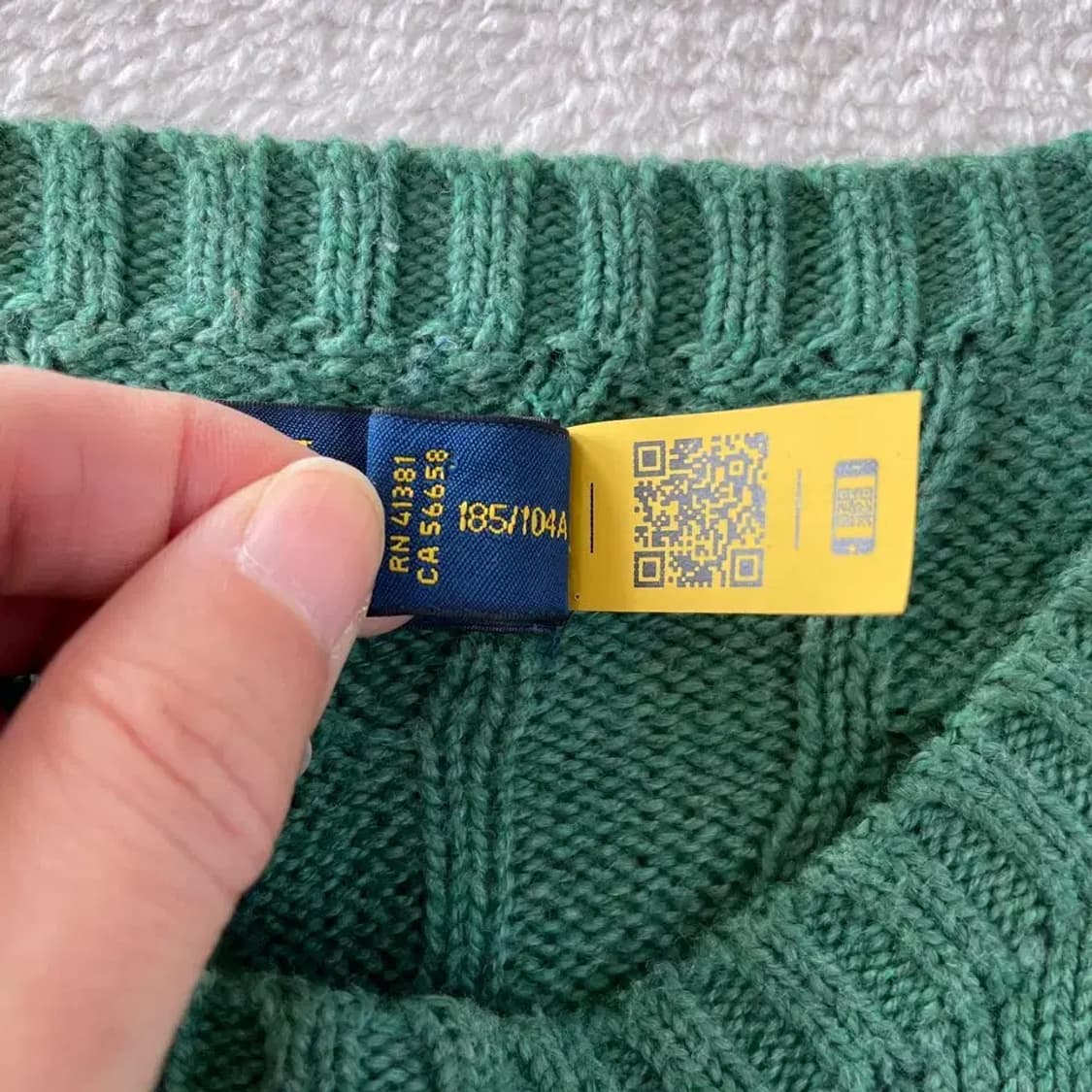 XL 폴로 신형 꽈배기 케이블 니트 그린 상품이미지5