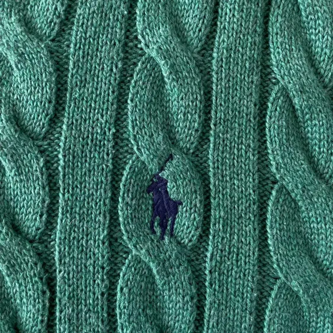 XL 폴로 신형 꽈배기 케이블 니트 그린 상품이미지6