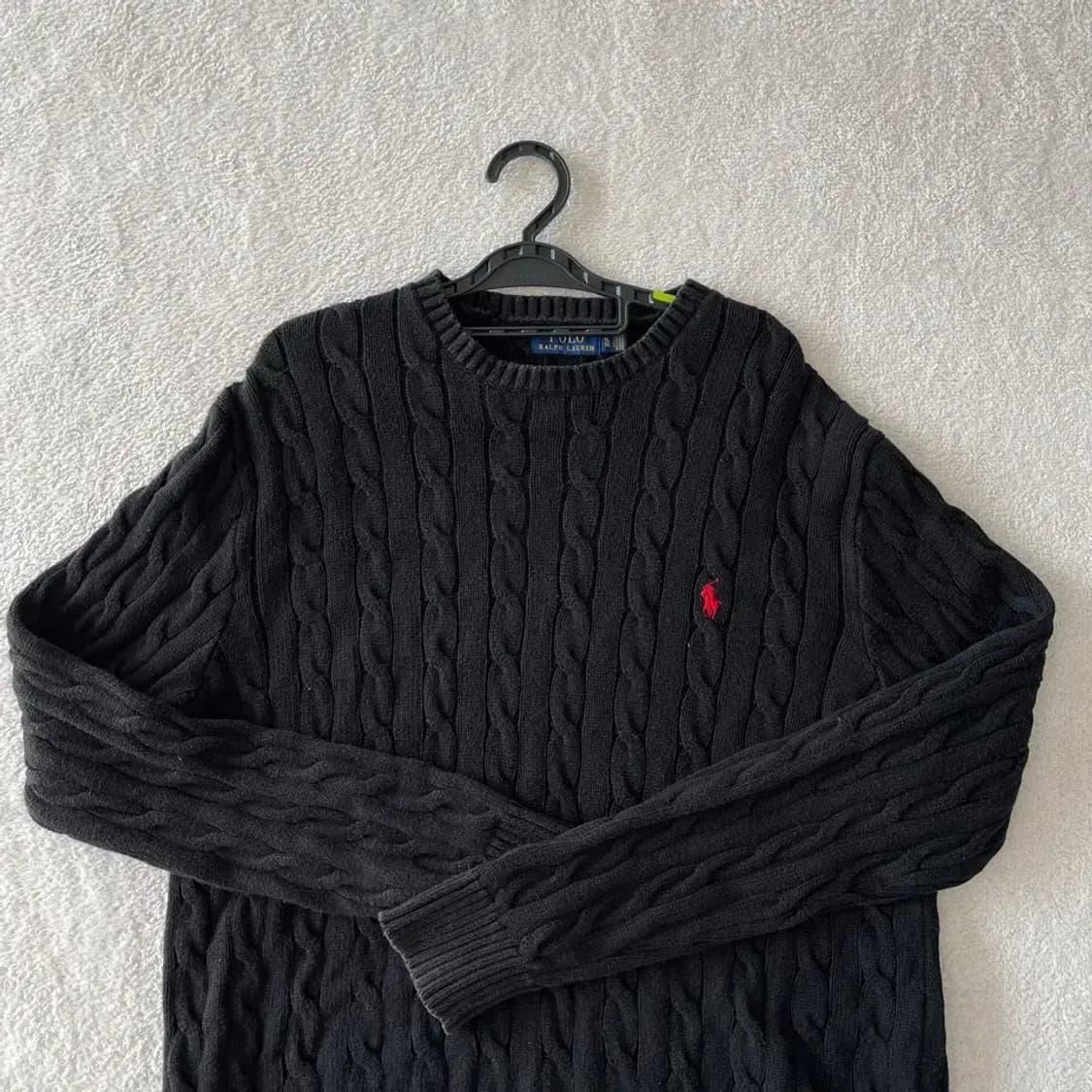 XL 폴로 블랙 꽈배기 니트 상품이미지2