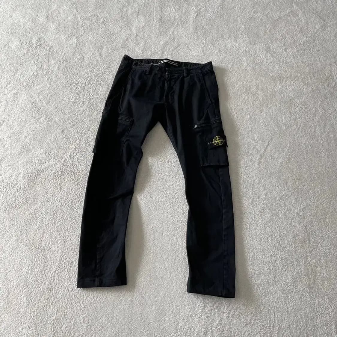 30 스톤아일랜드 카고 가먼트다이 블랙 팬츠 바지 상품이미지1
