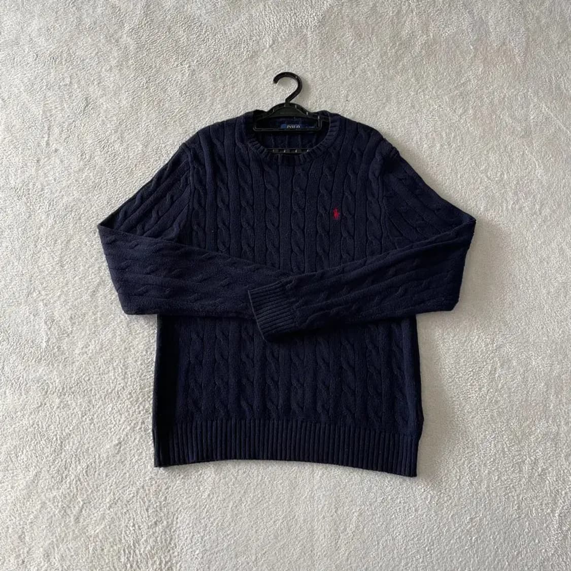 M 폴로 케이블 꽈배기니트 네이비 상품이미지1