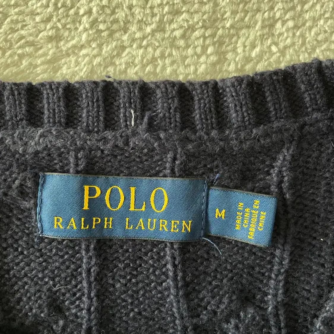 M 폴로 케이블 꽈배기니트 네이비 상품이미지4