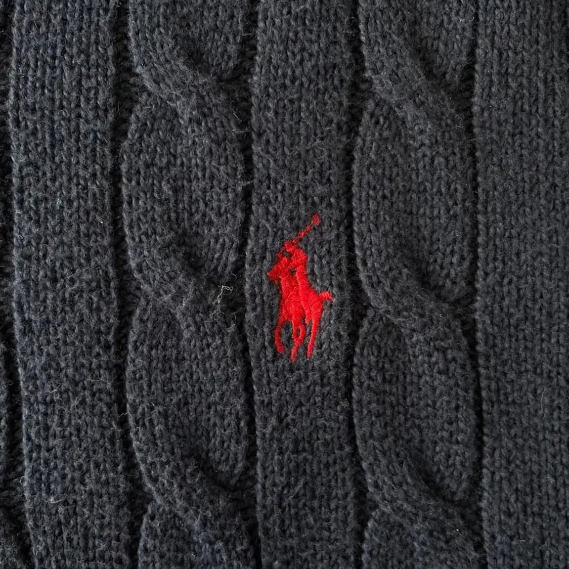 M 폴로 케이블 꽈배기니트 네이비 상품이미지5