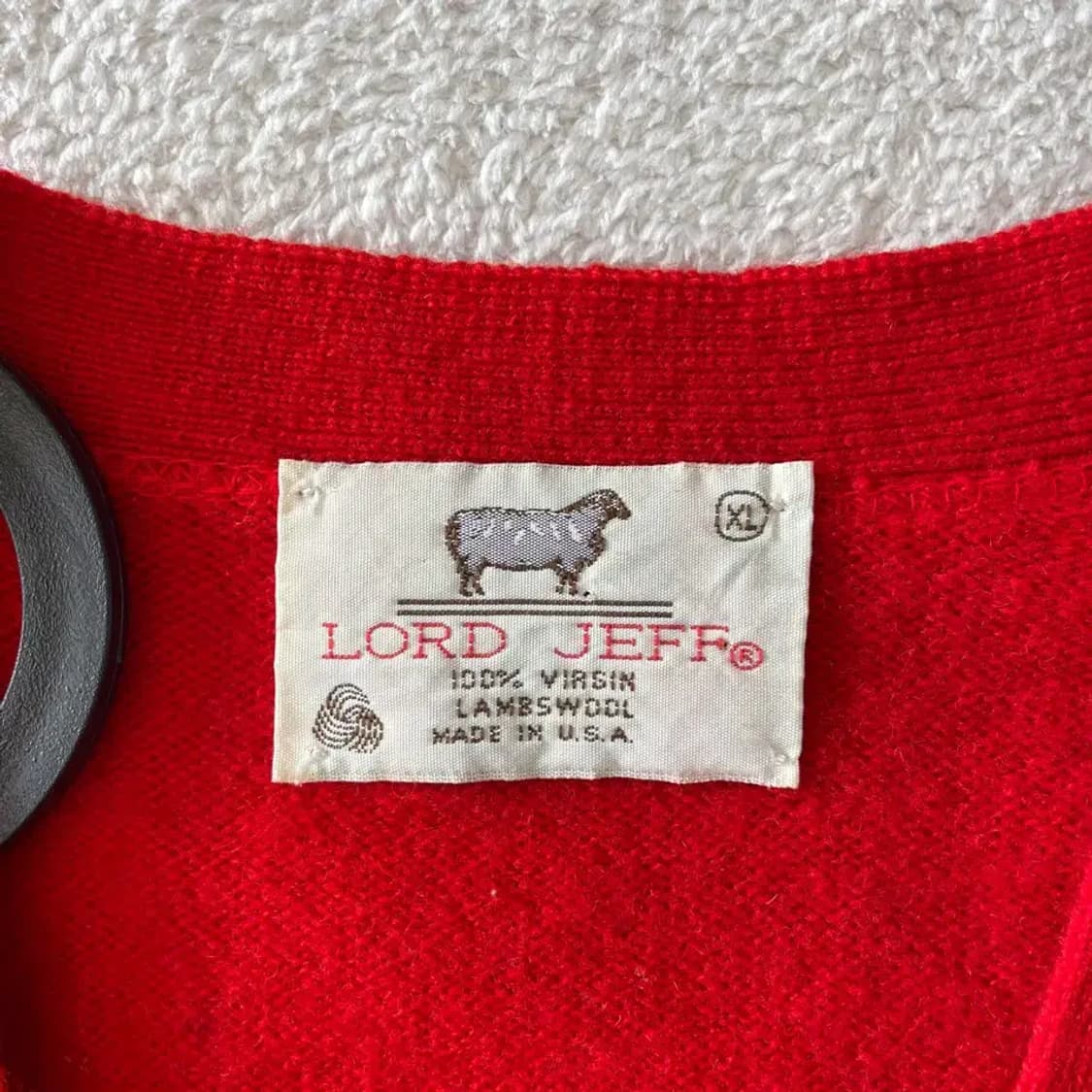 [XL] 80'S USA 버진램스울 LORD JEFF 니트베스트집업 자켓 상품이미지4