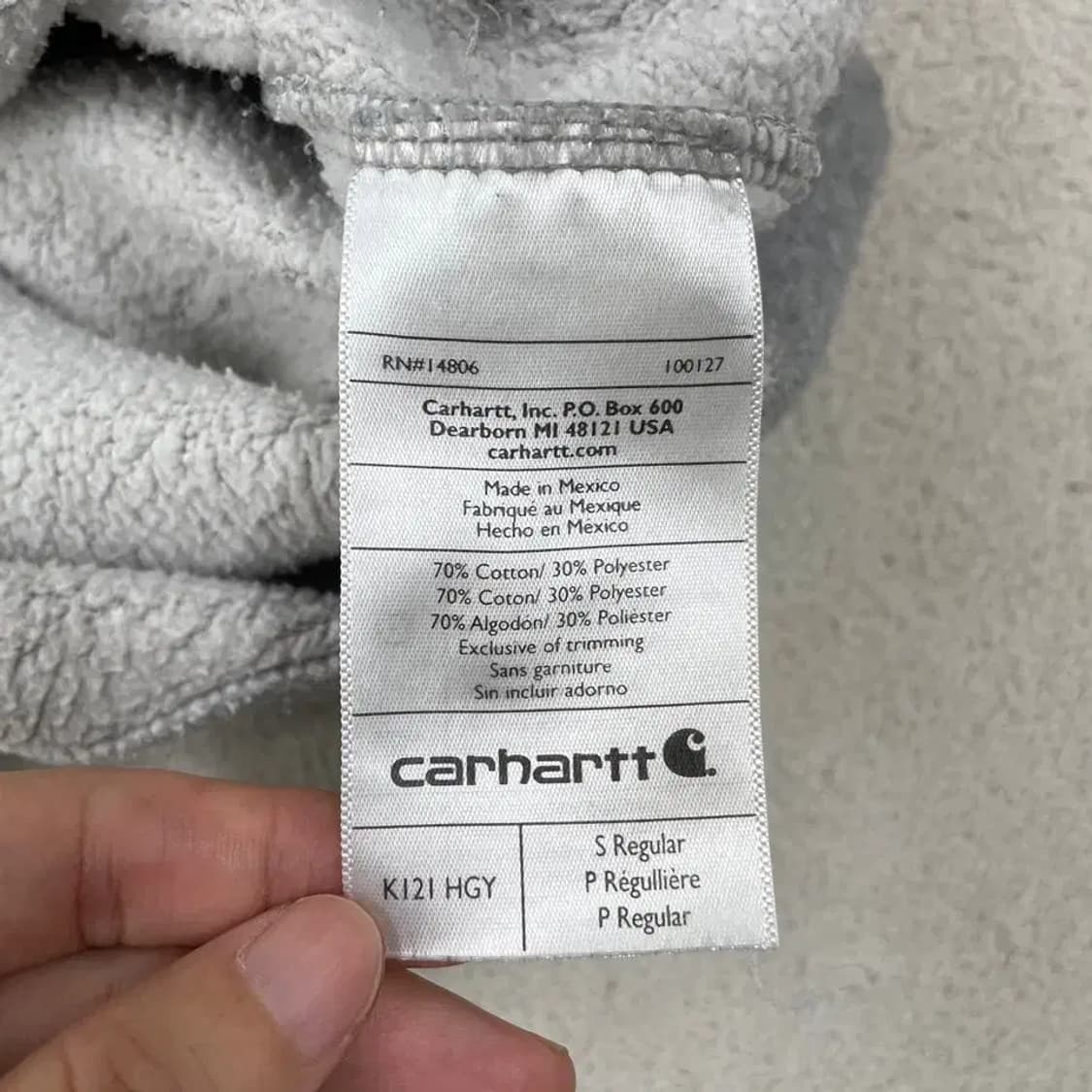 칼하트 그레이 후드티 100 상품이미지6
