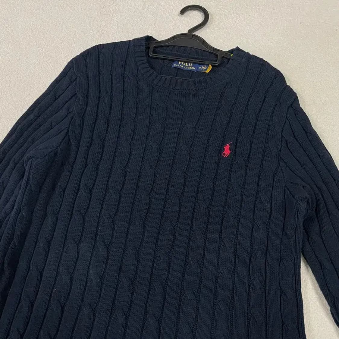 폴로 꽈배기 네이비 니트 M 상품이미지2