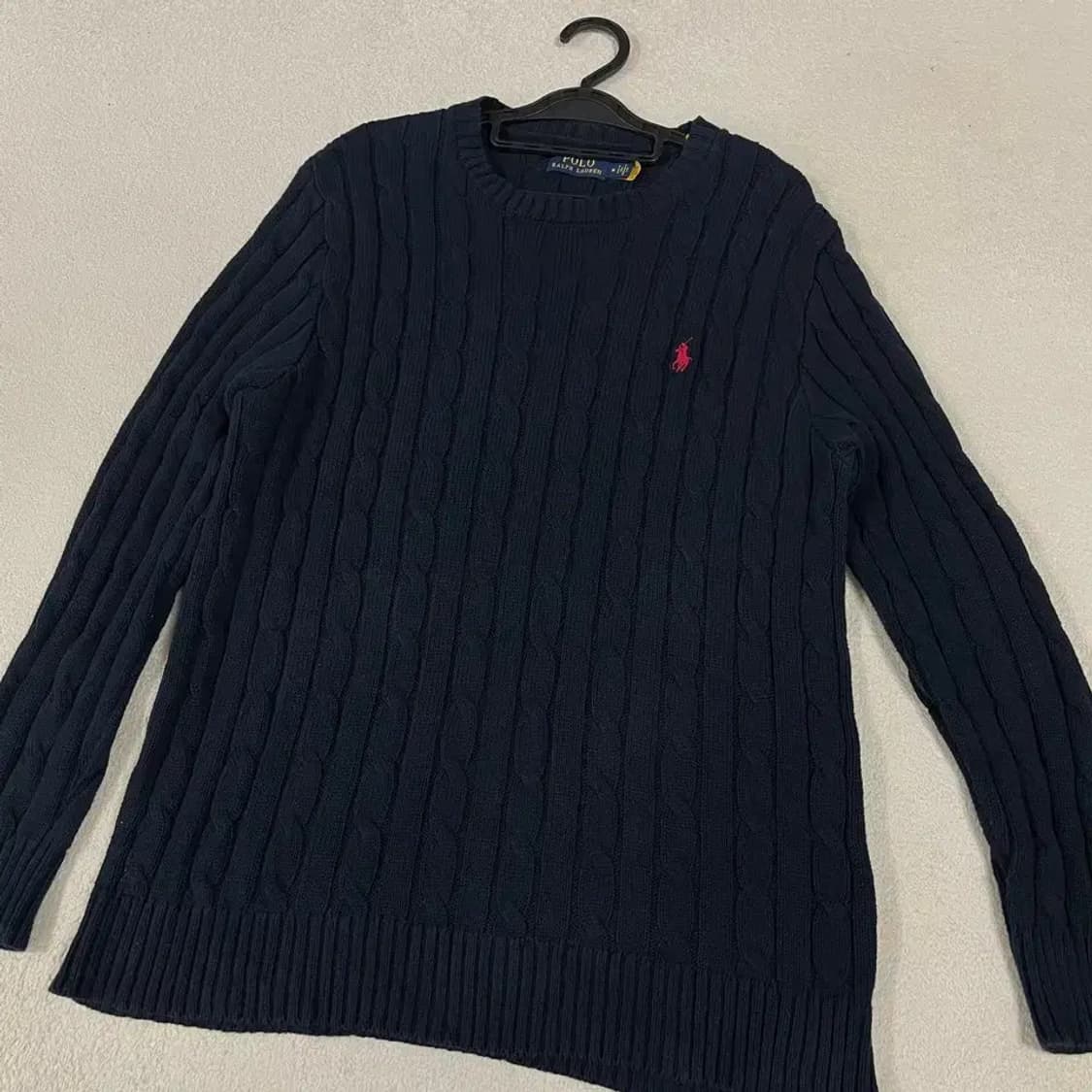폴로 꽈배기 네이비 니트 M 상품이미지3