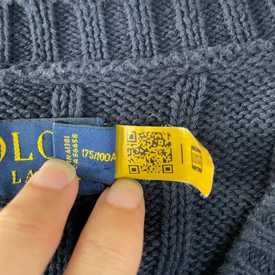 폴로 꽈배기 네이비 니트 M 상품이미지7