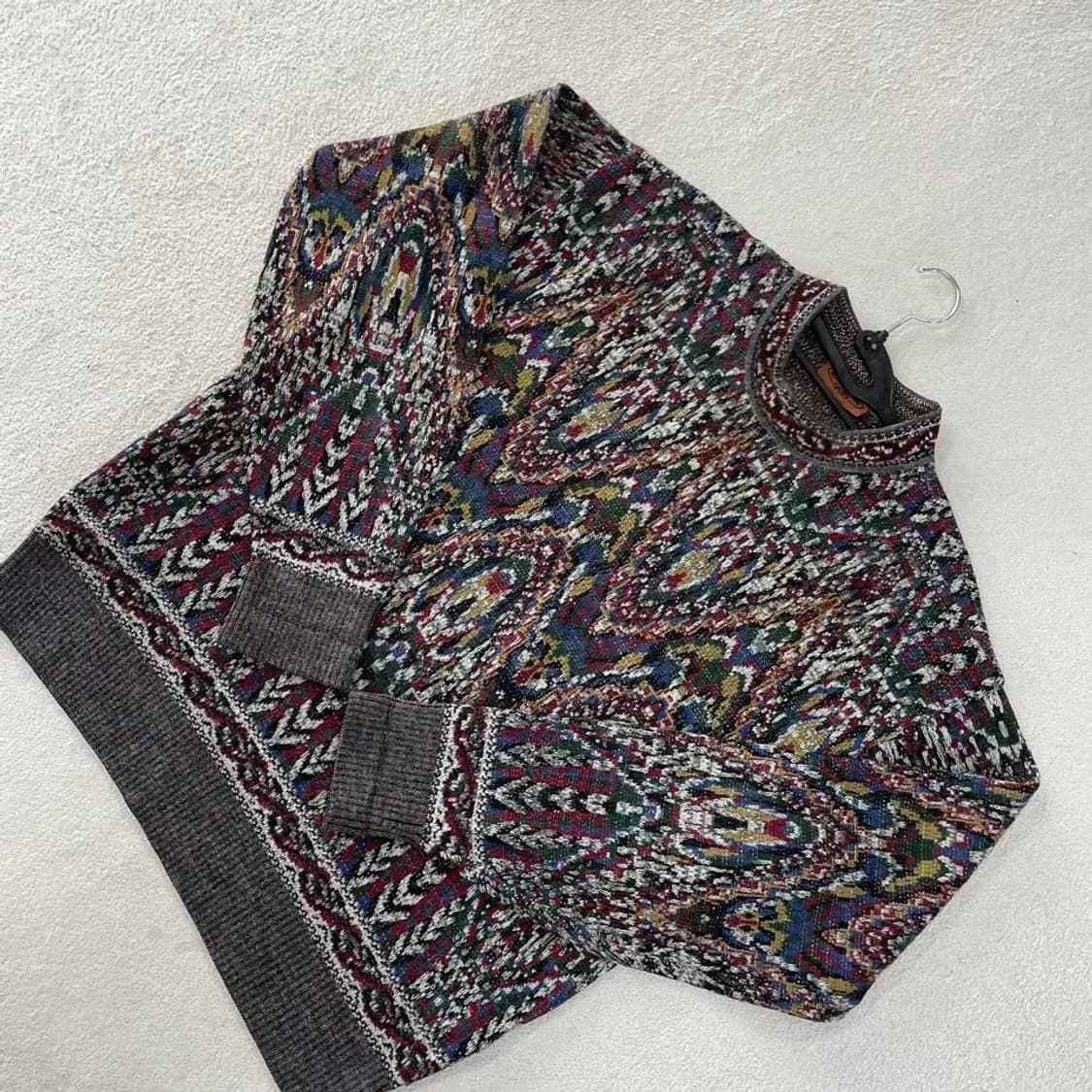 미쏘니 패턴 니트 100-105 상품이미지3