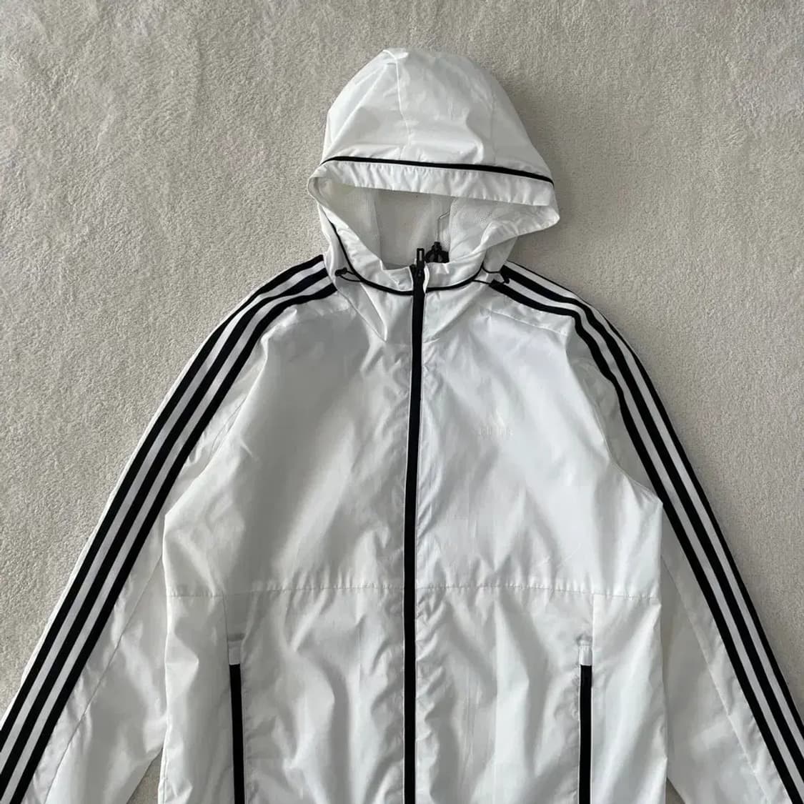 L 아디다스 우븐 윈드브레이커 바람막이 흰검 상품이미지2