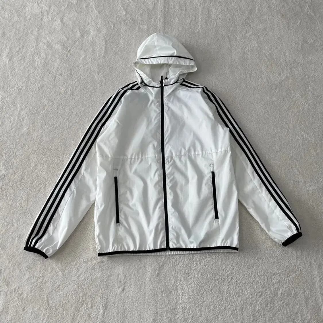 L 아디다스 우븐 윈드브레이커 바람막이 흰검 상품이미지3