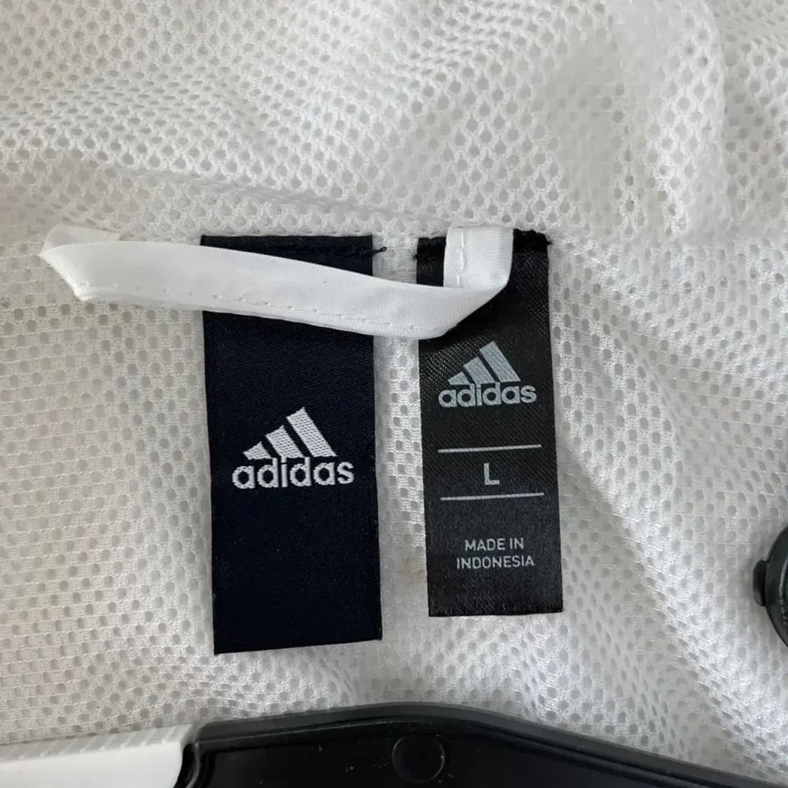L 아디다스 우븐 윈드브레이커 바람막이 흰검 상품이미지4