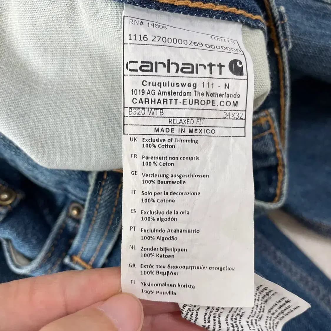 칼하트 데님 청바지 34 상품이미지5