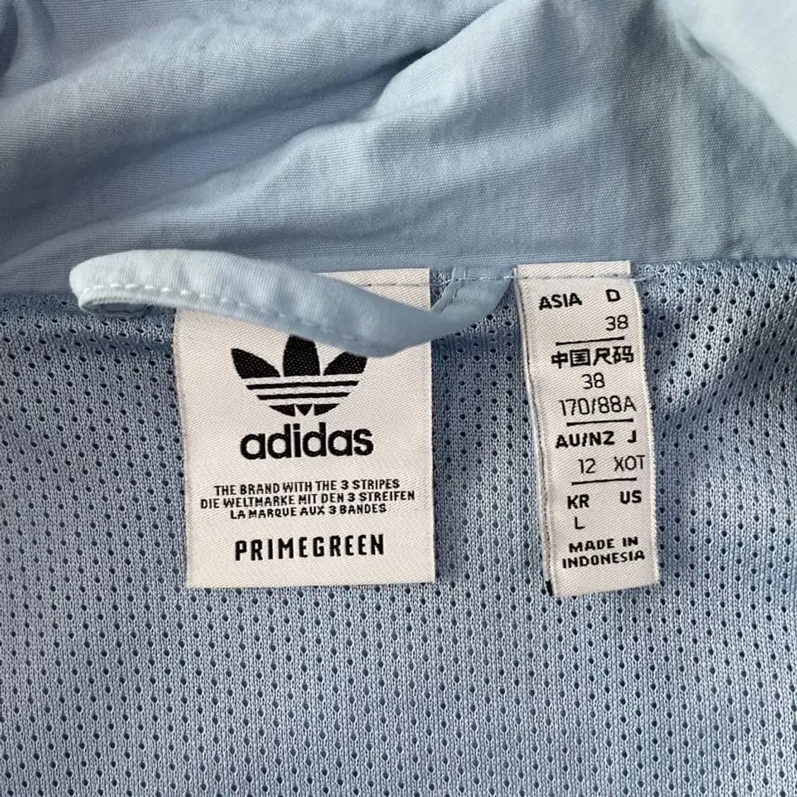 L 아디다스 여성 락업 바람막이 트랙탑 스카이블루 상품이미지4