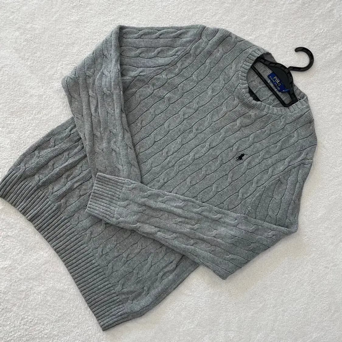 폴로 신형 꽈배기 니트 M 그레이 상품이미지5