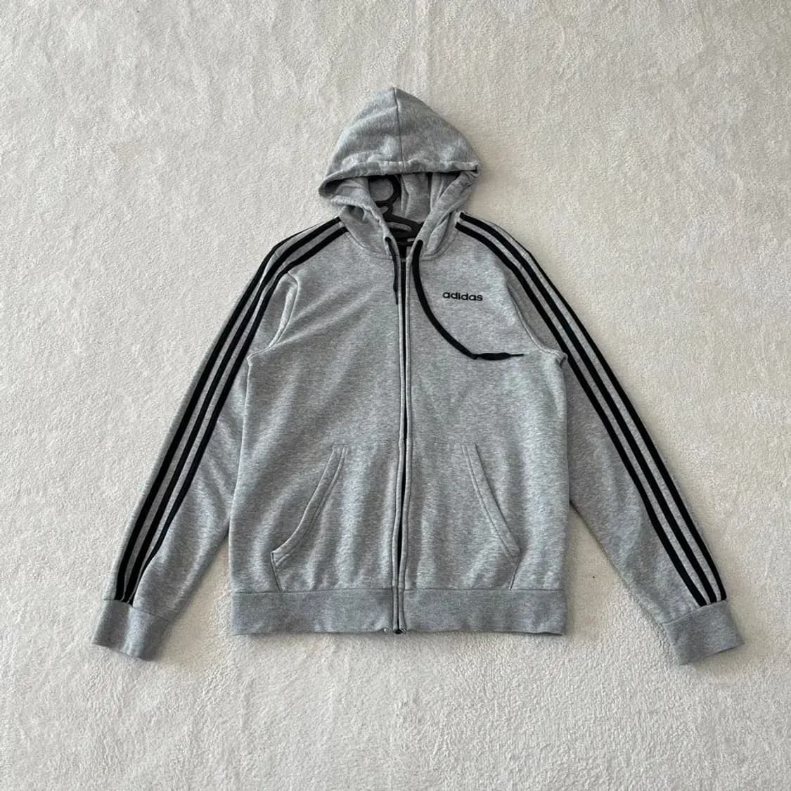 L 아디다스 그레이 후드집업 자켓 상품이미지1