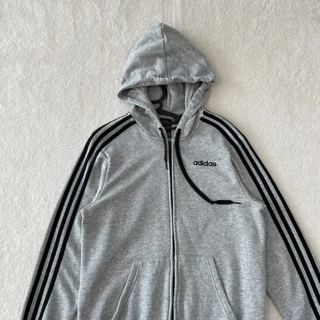 L 아디다스 그레이 후드집업 자켓 상품이미지2