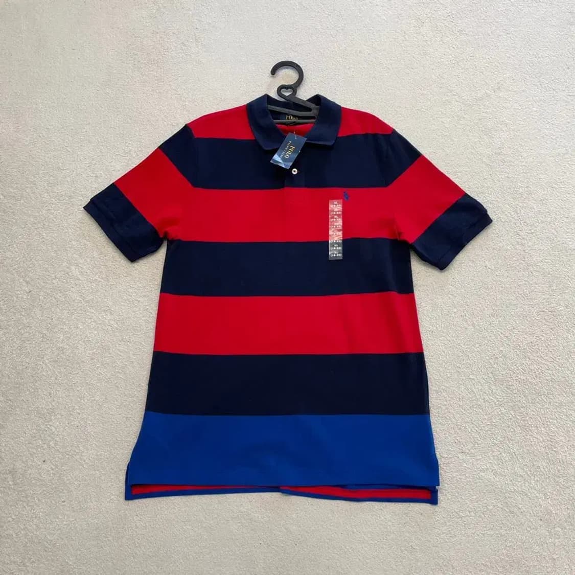 (새상품) 폴로 스트라이프 반팔카라티 95 상품이미지1