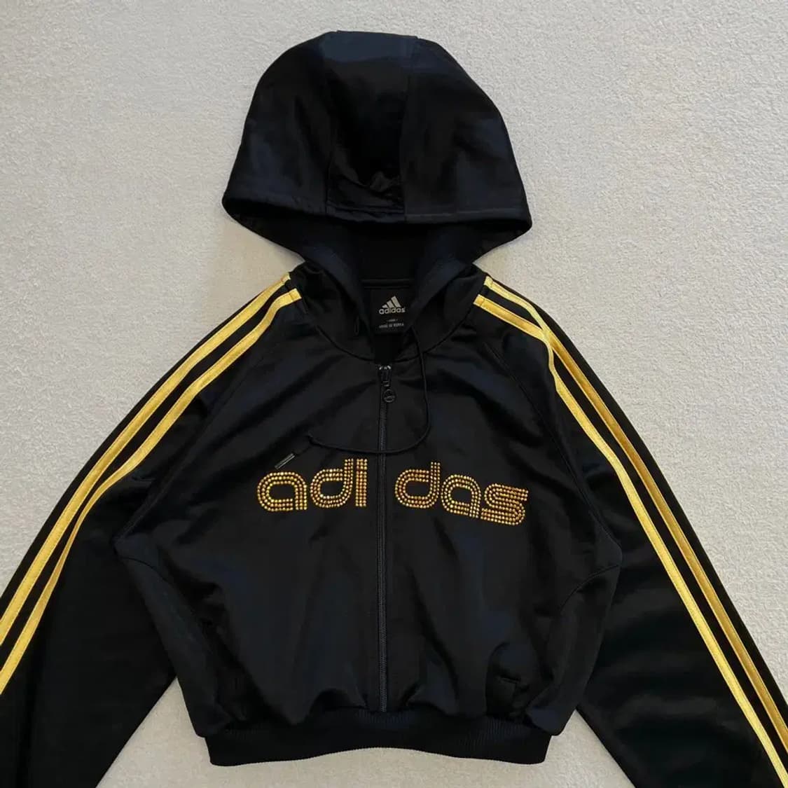 아디다스 크롭 검금 후드져지 리메이크 상품이미지2
