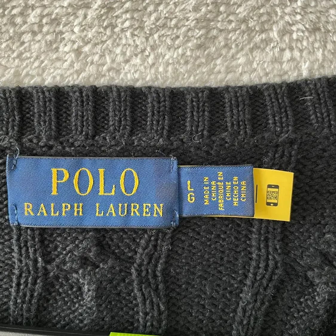 L 폴로 신형 남성 꽈배기 케이블 니트 블랙 상품이미지4