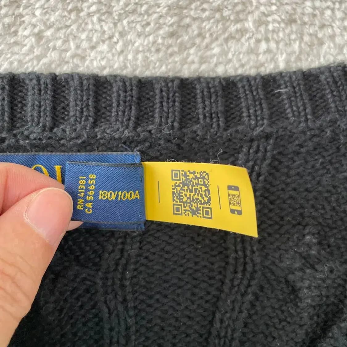 L 폴로 신형 남성 꽈배기 케이블 니트 블랙 상품이미지5