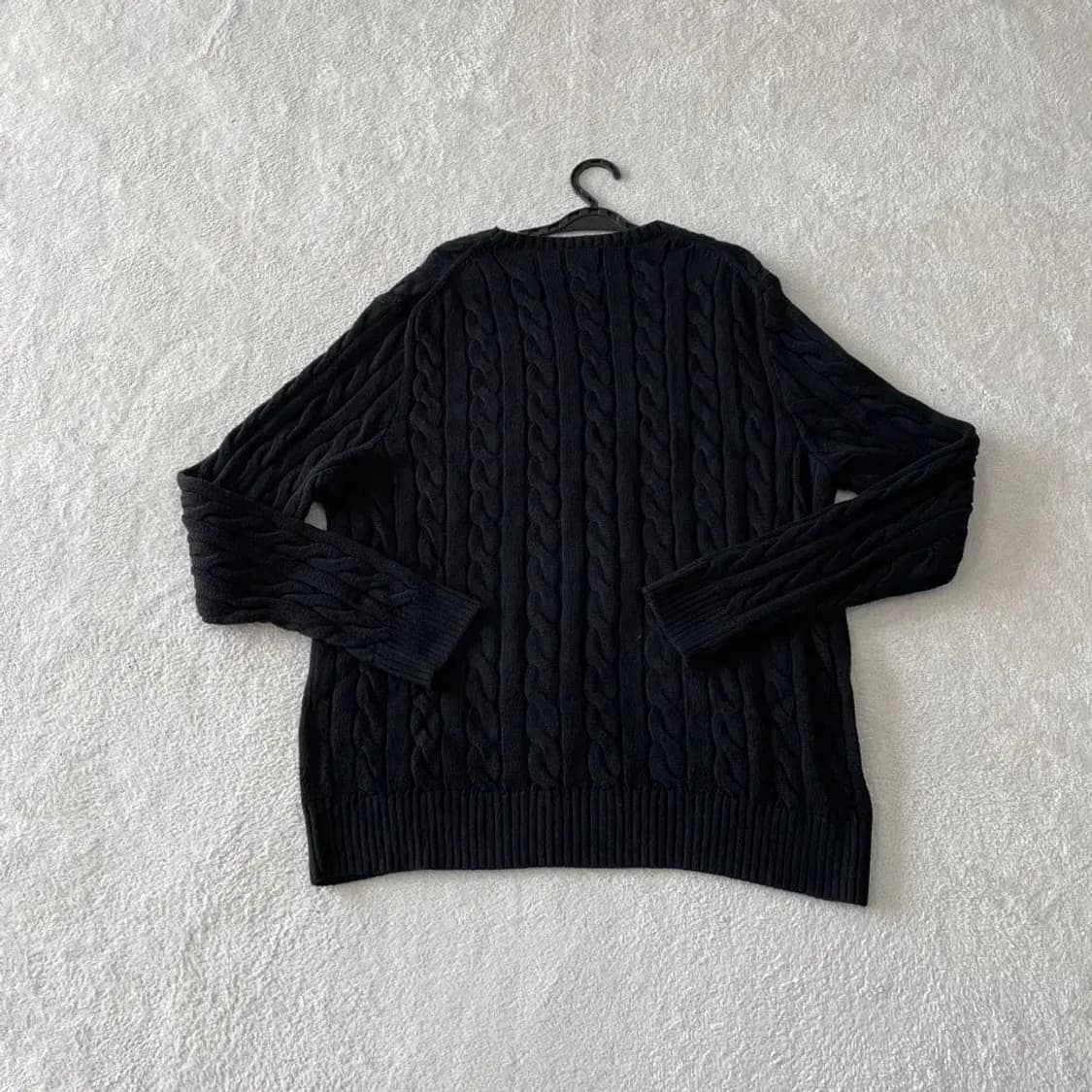 L 폴로 신형 남성 꽈배기 케이블 니트 블랙 상품이미지9