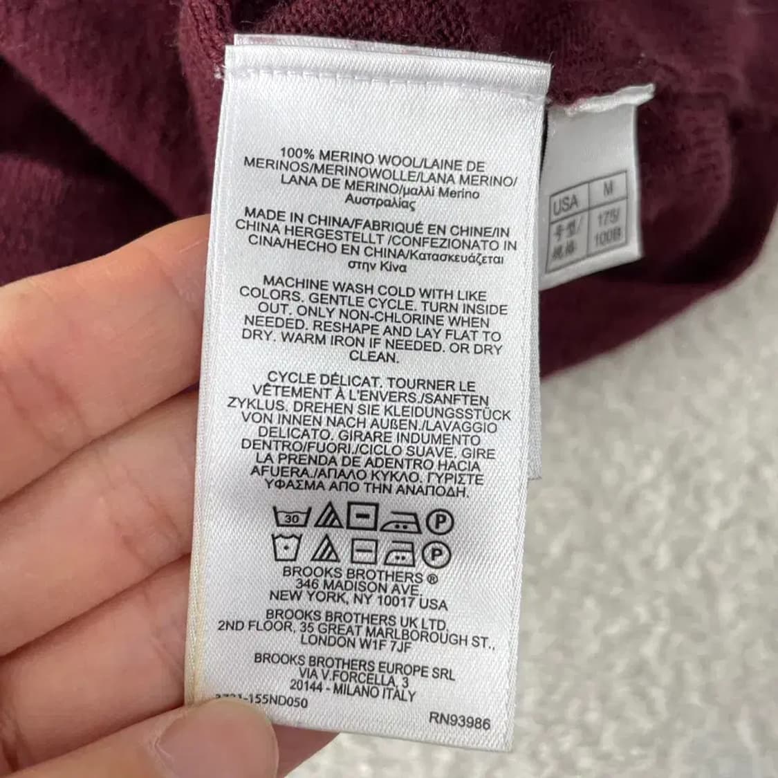 M 브룩스브라더스 브이넥 울니트 상품이미지7