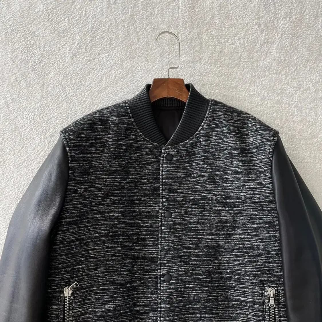 XL 솔리드옴므 가죽 바시티 패딩 블루종 자켓 105-110 상품이미지2